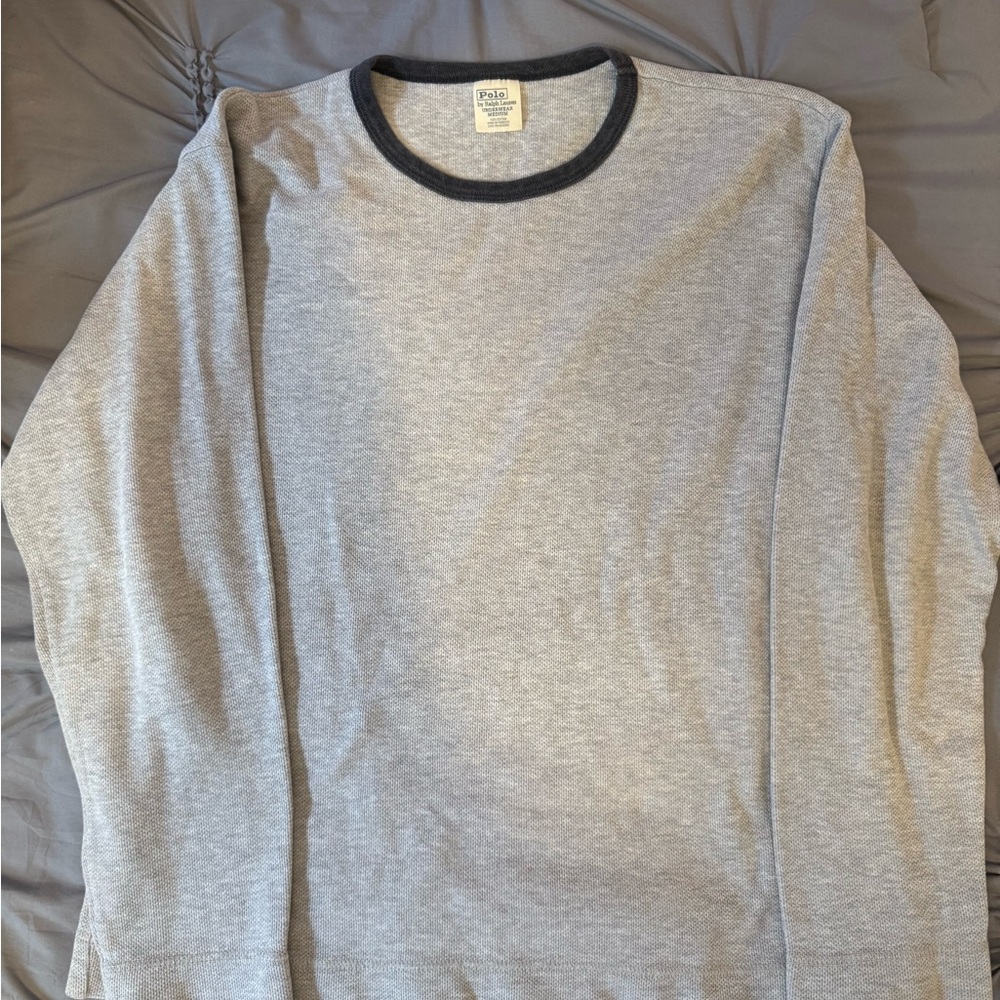 Vintage 90’s Ralph Lauren Gray Shirt with Black Trim